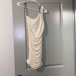 Forever 21 one shoulder off white mini dress